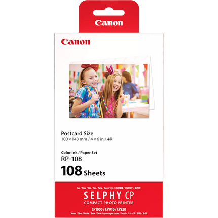 Canon RP108 Genuine Ink & Paper Pack (108 sheets 6x4)