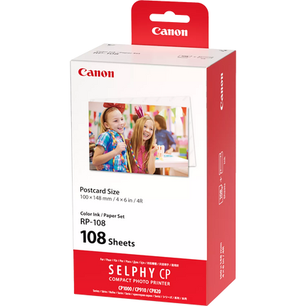 Canon RP108 Genuine Ink & Paper Pack (108 sheets 6x4)
