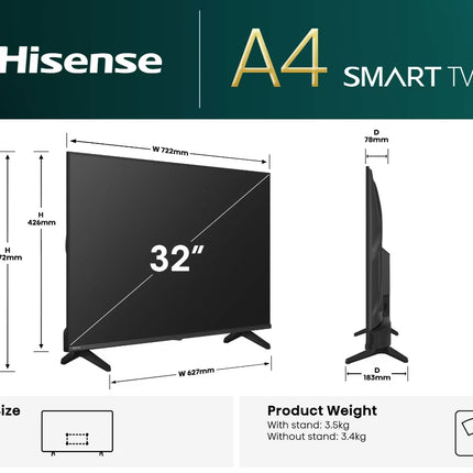 Hisense 32-inch A4QAU HD Smart TV 2025