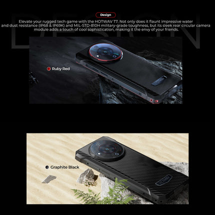 HOTWAV T7 Rugged Phone, 4GB+128GB, 6280mAh, 6.52 inch Android 13 MT8788 Octa Core, Network: 4G, OTG(All Black)
