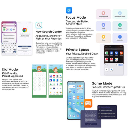 Blackview WAVE 9C, 4GB+128GB, 6.56 inch Android 15 Unisoc T603 SC9863A Octa Core, Network: 4G, OTG (Blue)