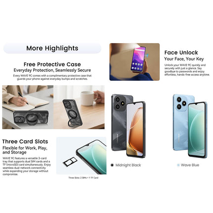 Blackview WAVE 9C, 4GB+128GB, 6.56 inch Android 15 Unisoc T603 SC9863A Octa Core, Network: 4G, OTG (Blue)