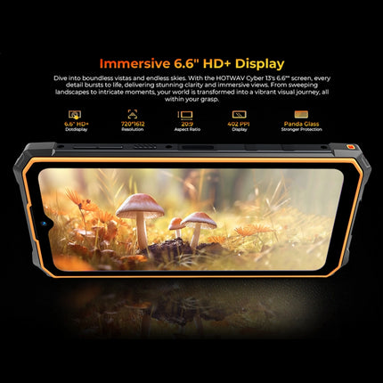 HOTWAV CYBER 13, IP68/IP69K Rugged Phone, 8GB+128GB, 10800mAh, 6.6 inch Android 14.0 Unisoc T606 Octa Core, Network: 4G, NFC, OTG (Black)