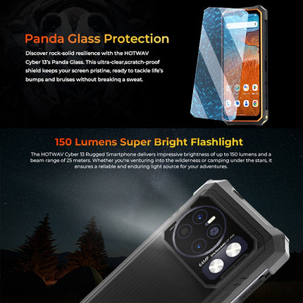 HOTWAV CYBER 13, IP68/IP69K Rugged Phone, 8GB+128GB, 10800mAh, 6.6 inch Android 14.0 Unisoc T606 Octa Core, Network: 4G, NFC, OTG (Black)