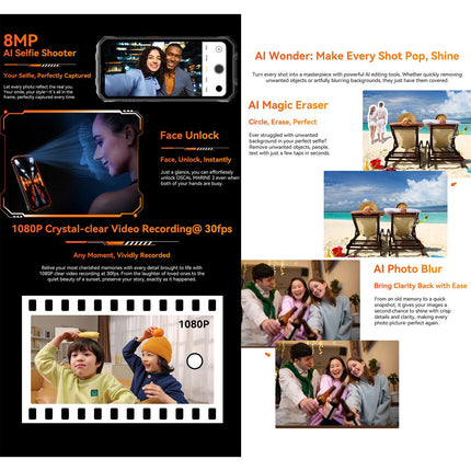 Blackview Oscal Marine 2, 8GB+128GB, 6.56 inch Android 15 Unisoc UMS9230E T615 Octa Core, Network: 4G, OTG, NFC (Orange)