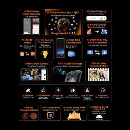 Blackview Oscal Marine 2, 8GB+128GB, 6.56 inch Android 15 Unisoc UMS9230E T615 Octa Core, Network: 4G, OTG, NFC (Orange)