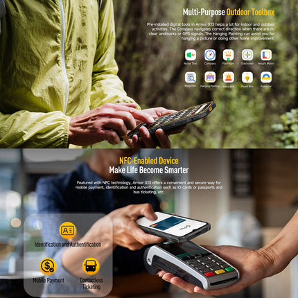 Ulefone Armor X13, 6GB+64GB, IP68/IP69K Rugged Phone, 6.52 inch Android 15 MediaTek Helio G36 Octa Core, Network: 4G, NFC, OTG(Some Orange)