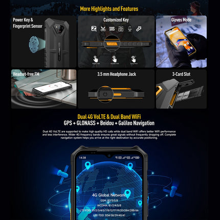 Ulefone Armor X13, 6GB+64GB, IP68/IP69K Rugged Phone, 6.52 inch Android 15 MediaTek Helio G36 Octa Core, Network: 4G, NFC, OTG(Some Orange)