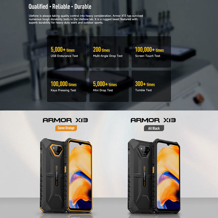 Ulefone Armor X13, 6GB+64GB, IP68/IP69K Rugged Phone, 6.52 inch Android 15 MediaTek Helio G36 Octa Core, Network: 4G, NFC, OTG(Some Orange)