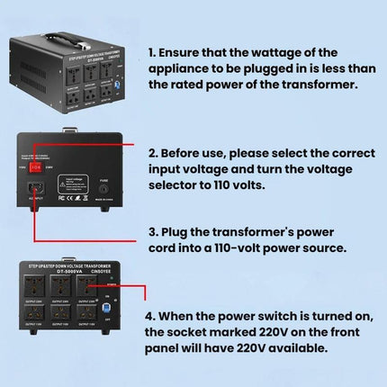 DT-500VA Toroidal Power Transformer Portable Household Power Converter US Plug