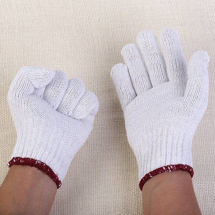 12 Pairs Labor Supplies Breathable Wear- Resistant Protection Cotton Yarn Gloves