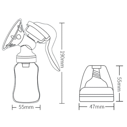 Adjustable Force Breast Pump 2 in 1 Manual Breast Pump Maternity Products(White)