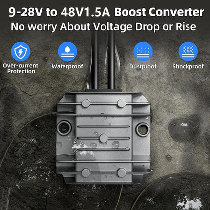 12V / 24V To 48V 1.5A With 1m DC Cable Clips Power Converter Voltage Booster
