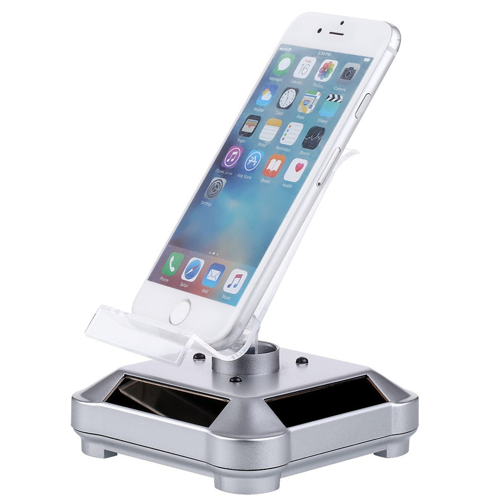 Solar Turntable Mobile Phone Stand Display Stand With Coloful Light