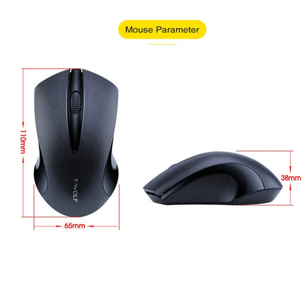 T-WOLF Q2 3-Buttons 1200 DPI 2.4GHz
Wireless Mouse( Black)