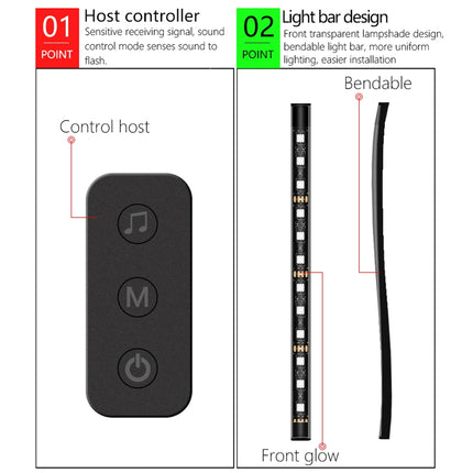 Y12 Cigarette Lighter Car Colorful RGB Foot LED Atmosphere Light