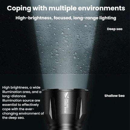 SMILING SHARK SD-Q20B High-Intensity Diving Flashlight Amphibious Magnetic Control Diving Light