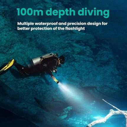 80m Waterproof Diving Flashlight Amphibious LED Light for Outdoor and Underwater Use Rechargeable Version
