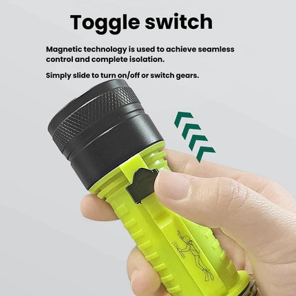 80m Waterproof Diving Flashlight Amphibious LED Light for Outdoor and Underwater Use Rechargeable Version
