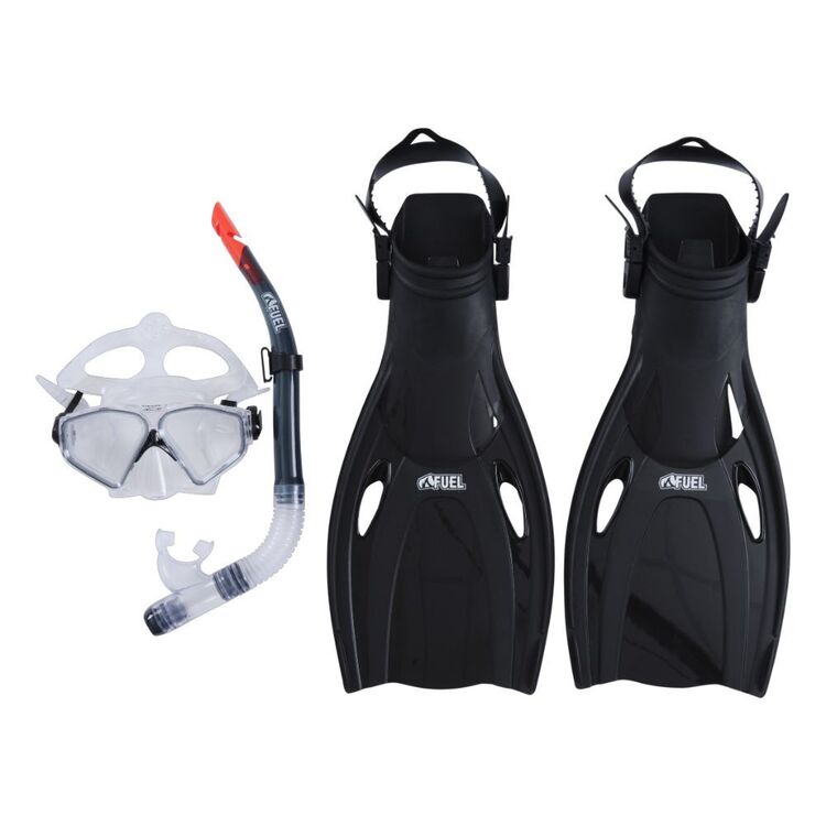Fuel Snorkel Set 4 Piece Adult Black Transparent Black L - XL