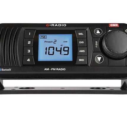 GME GR300BTB AM/FM Marine Radio with Bluetooth - Black