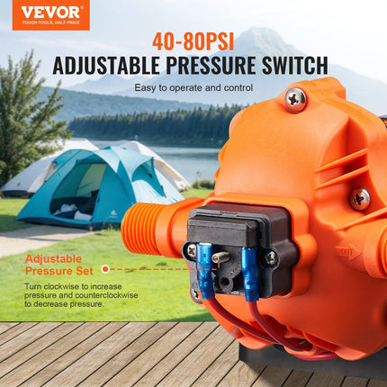 VEVOR Diaphragm Pump, 3 GPM (11.36 L/min), 3-Chamber 12 Volt DC
