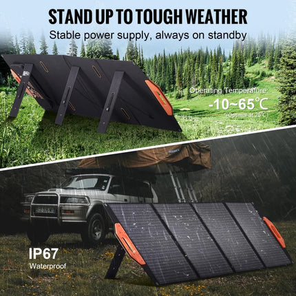 VEVOR Portable Monocrystalline Solar Panel, 120W Foldable