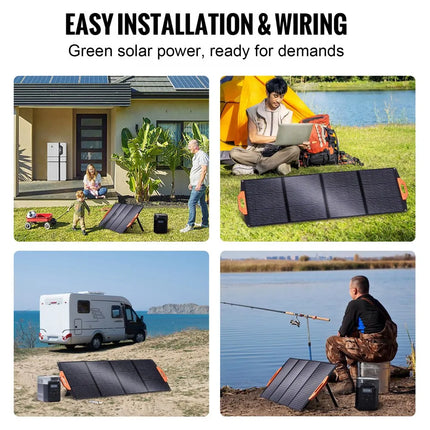 VEVOR Portable Monocrystalline Solar Panel, 120W Foldable