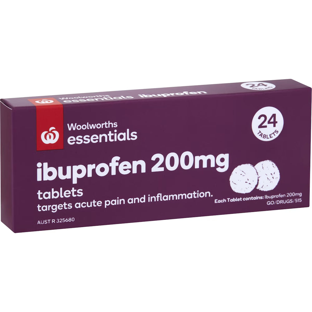 Essentials Ibuprofen 200mg Tablets 24 pack