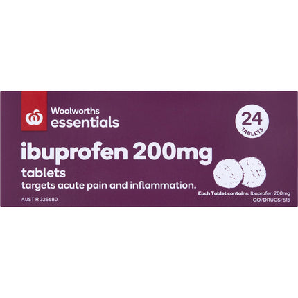 Essentials Ibuprofen 200mg Tablets 24 pack