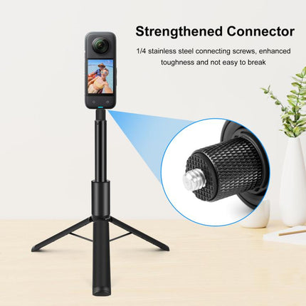 PULUZ 1.22m Retractable Invisible Selfie Stick with Tripod For Insta360 X4 / X4 Air / X3 (Black)