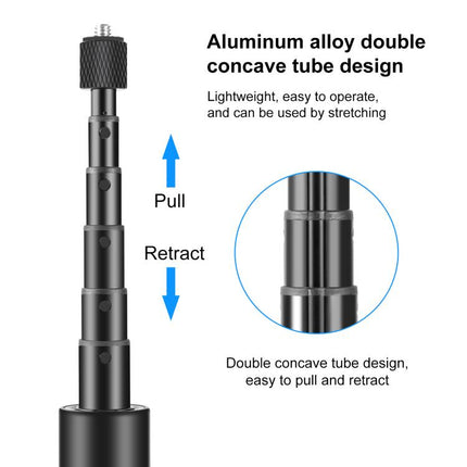 PULUZ 1.22m Retractable Invisible Selfie Stick with Tripod For Insta360 X4 / X4 Air / X3 (Black)