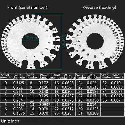 Stainless Steel Wire Gauge Model Weld Inspection Ruler Thickness Ruler Wire Welding Gauge