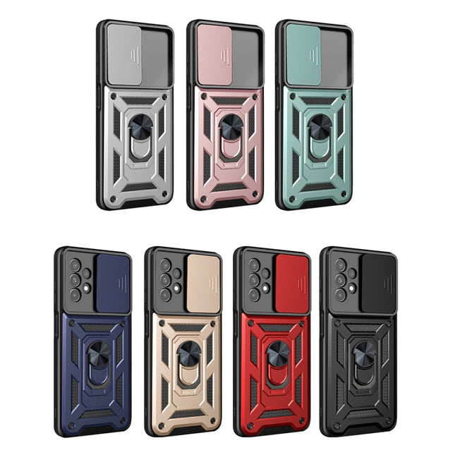 For Samsung Galaxy A13 4G Sliding Camera Cover TPU+PC Phone Case(Silver)