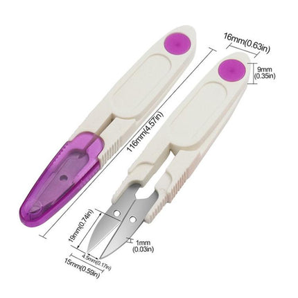 10pcs Household Cross Stitch Clothing Thread Transparent Cover Scissors, Color: Purple