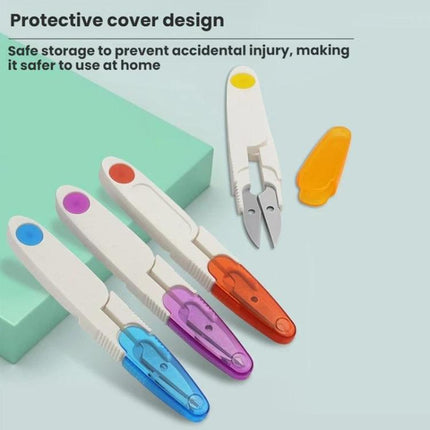 10pcs Household Cross Stitch Clothing Thread Transparent Cover Scissors, Color: Purple