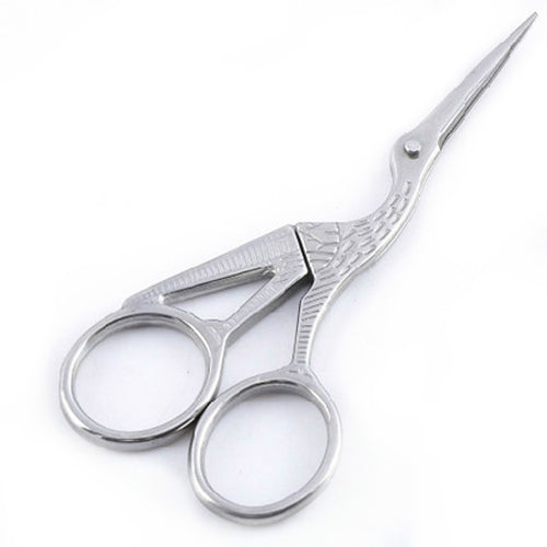 Crane Tailor Scissor Cross Stitch Retro Craft Sewing Scissor, Color:Silver