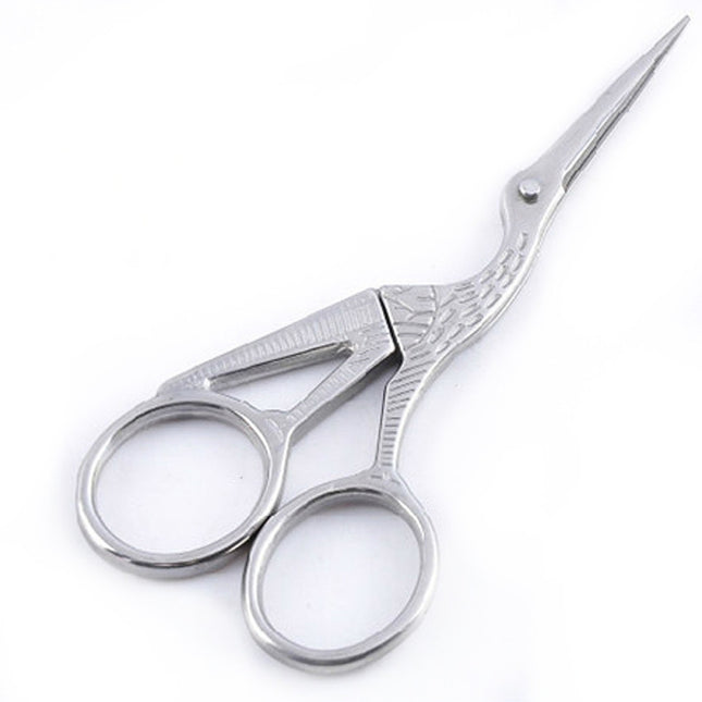 Crane Tailor Scissor Cross Stitch Retro Craft Sewing Scissor, Color:Silver