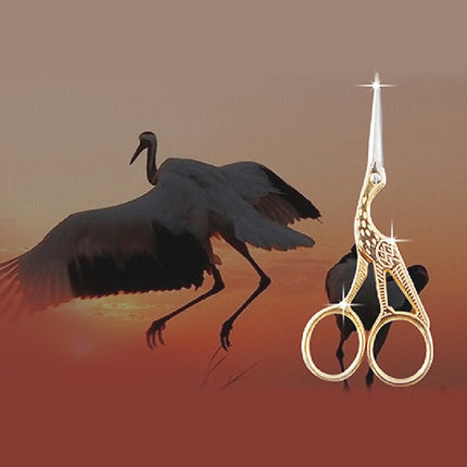 Crane Tailor Scissor Cross Stitch Retro Craft Sewing Scissor, Color:Silver