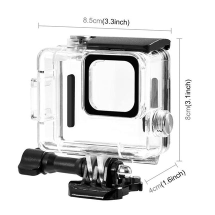 For GoPro HERO 4K 2024 PULUZ 60m / 196ft Waterproof Housing Protective Case with Buckle Basic Mount & Screw (Transparent)