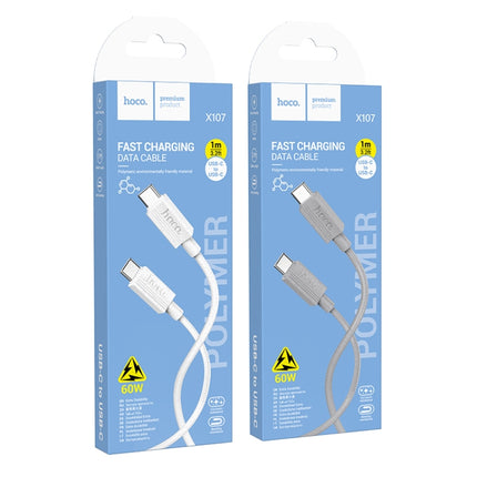 hoco X107 USB-C / Type-C to USB-C / Type-C Favor 60W Charging Data Cable, Length:1m(Grey)