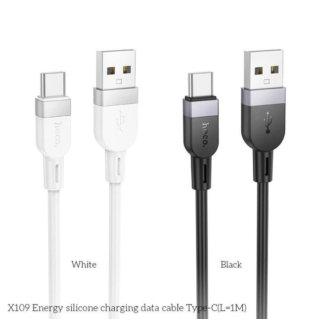 hoco X109 Energy 1m Silicone Fast Charging Data Cable, Interface:USB to Type-C(Black)