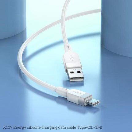 hoco X109 Energy 1m Silicone Fast Charging Data Cable, Interface:USB to Type-C(Black)