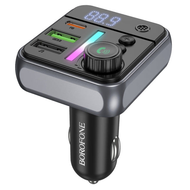 Borofone BC50 Ascenso PD20W & QC3.0 Car Bluetooth FM Transmitter(Black)