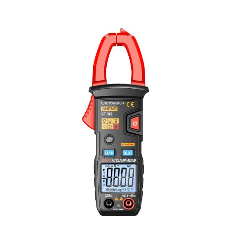 ANENG ST183 600A Digital Clamp Meter With NCV, 4000 Counts, Tests Continuity/Resistance/Capacitance/Diode, Audible & Visual Alarm(Black)