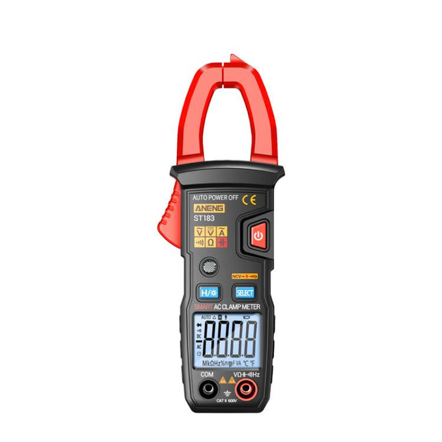 ANENG ST183 600A Digital Clamp Meter With NCV, 4000 Counts, Tests Continuity/Resistance/Capacitance/Diode, Audible & Visual Alarm(Black)