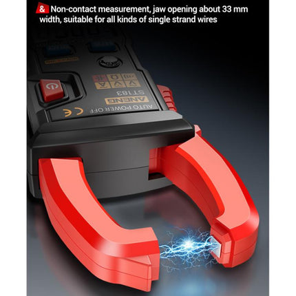 ANENG ST183 600A Digital Clamp Meter With NCV, 4000 Counts, Tests Continuity/Resistance/Capacitance/Diode, Audible & Visual Alarm(Black)