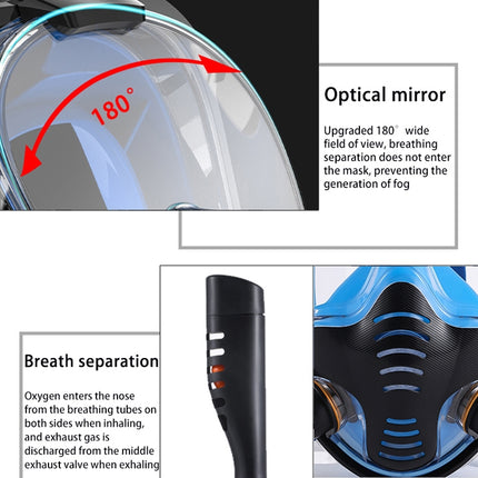 Snorkeling Mask Double Tube Silicone Full Dry Diving Mask Adult Swimming Mask Diving Goggles, Size: L/XL(Black/Black)