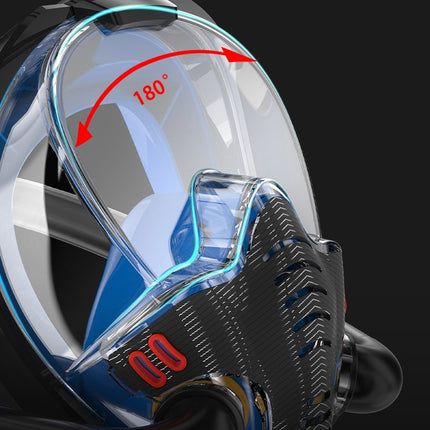 Snorkeling Mask Double Tube Silicone Full Dry Diving Mask Adult Swimming Mask Diving Goggles, Size: L/XL(Black/Black)