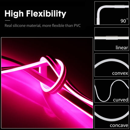CJ-1206 12V 6A 5m IP65 Waterproof Silicone Neon LED Strip Light(Rose Red)